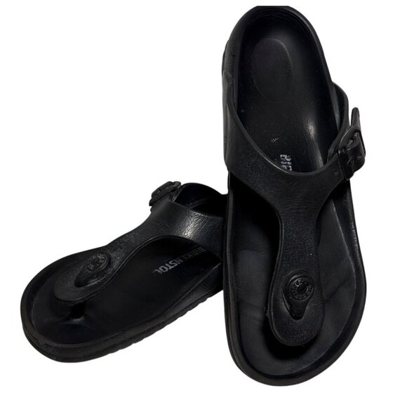 Birkenstock Kids Sandals Gizeh Black EVA Adjustable Strap Size 33 1.5-2 US - Picture 1 of 14